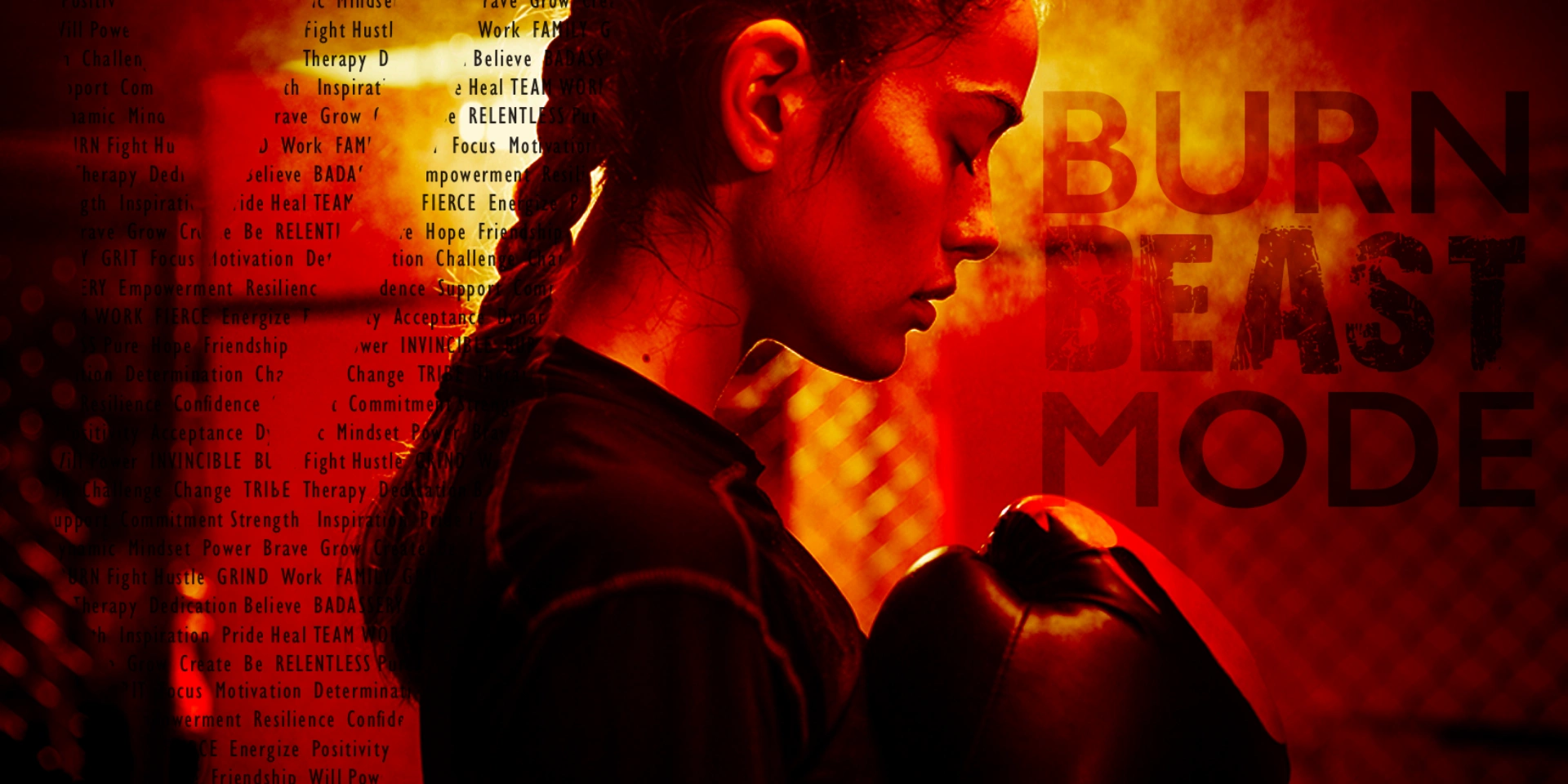 burn_kickboxing_woman_getting_ready_mentally Burn Kickboxing Woman Getting ready Mentally