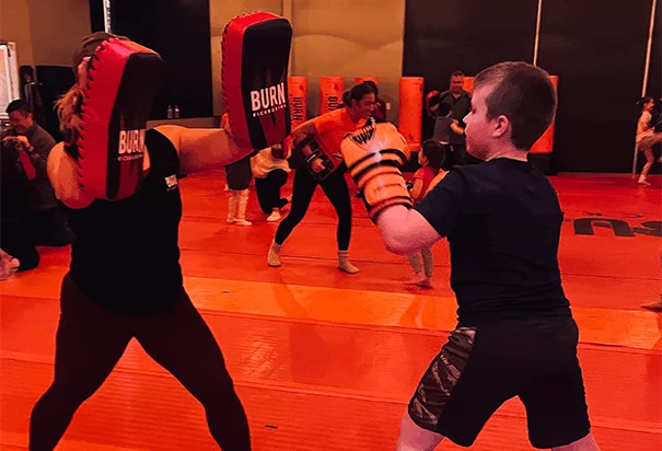 kids kickboxing social engagement Burn Kickboxing