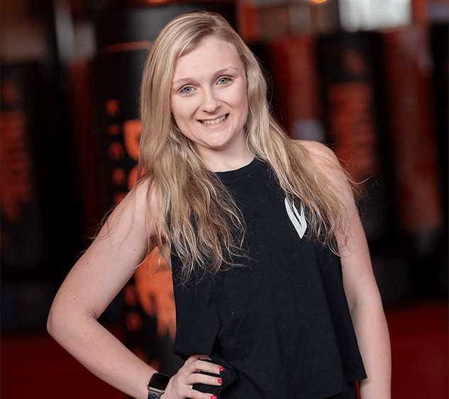 woman training at Burn Kickboxing