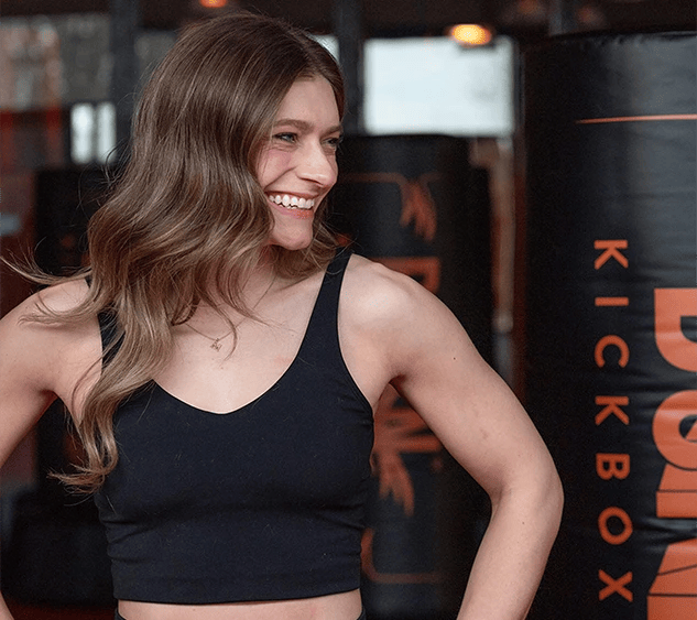 woman training at Burn Kickboxing
