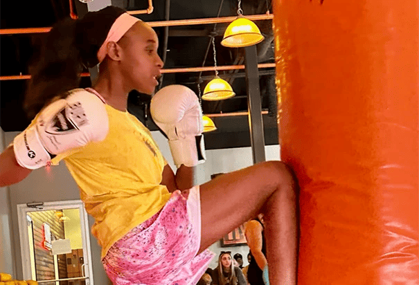 kids kickboxing class at Burn Kickboxing